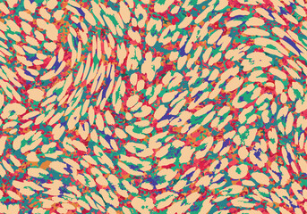 Grunge fluid style abstract movement liquid form animal skin shape dots, fashionable stylish, trendy, vivid and warm color sets suitable for printing on surface, all over print leopard, cheetah skin  © hilmi