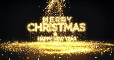 Merry Christmas and happy new year glitter video - Powered by Adobe