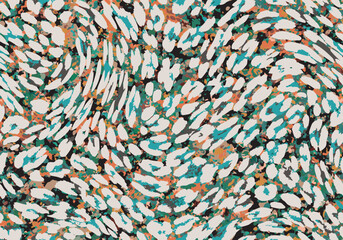 Grunge fluid style abstract movement liquid form animal skin shape dots, fashionable stylish, trendy, vivid and warm color sets suitable for printing on surface, all over print leopard, cheetah skin  © hilmi