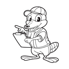 Naklejka premium Vector cartoon illustration of a animal 