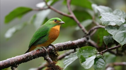 Fototapeta premium Colorful Bird Portrait: Nature Wildlife Scene