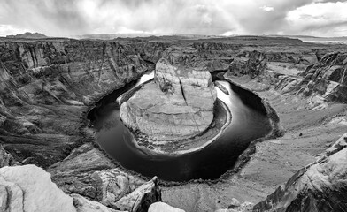 Horseshoe Bend is a horseshoe-shaped incised slope of Colorado River near Page, Arizona (USA), part...