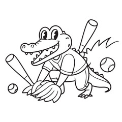 Vector cartoon illustration of a animal 