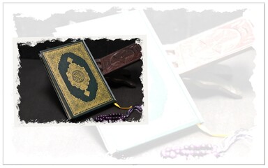 The Holy Quran. Muslims holy book Koran. The Holy Quran with free space