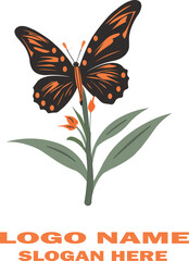 Butterfly weed logo icon vector .