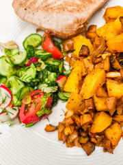 Vibrant vegetable medley with savory roasted potatoes