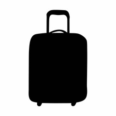 Black travel suitcase baggage vector illustration for vacation and business trip planning design