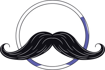 Classic black mustache silhouette for vintage styling and nostalgic facial hair designs