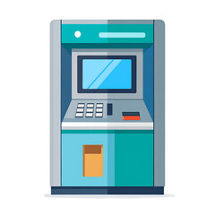 Banking Automation: An illustrative rendering of an automated teller machine (ATM) in sharp focus, ready to handle financial transactions. Highlighting banking technology and modern convenience.