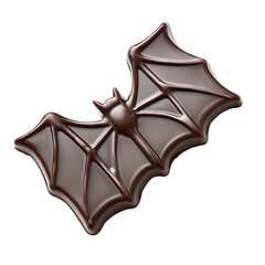 Chocolate bat shaped candy with detailed wings and smooth texture, perfect for Halloween treats or themed celebrations with rich dark brown color and glossy finish