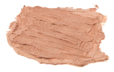 Smeared body cream isolated on white background.