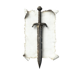 old sword on a white background