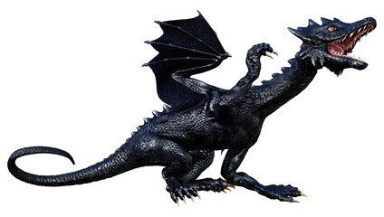 3D Rendering Fairy Tale Dragon on White