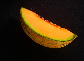 Cantaloupe Melone Viertel Seite