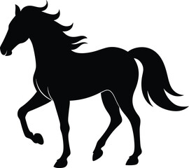 horse silhouette vector illustration on white background