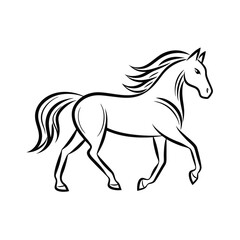 Obraz premium Elegant horse in motion black and white equine animal