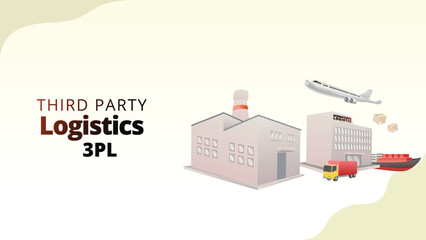 third party logistic concept. supply chain managemnt isometric 3d style vector illustration