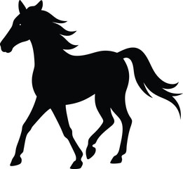 horse silhouette vector illustration on white background