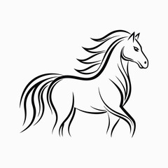 Majestic equine gallop graceful flowing mane horse