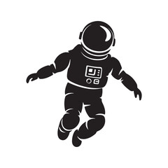 Astronaut Silhouette Icon Space Suit Explorer Cosmonaut Vector