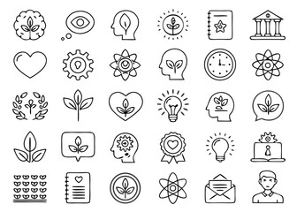 Fototapeta premium Mental health and therapy vector set