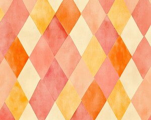 Watercolor diamond pattern in soft, warm colors