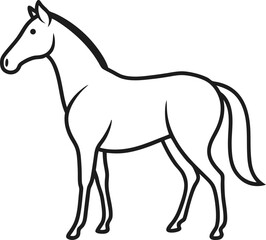 horse outline vector illustration on white background