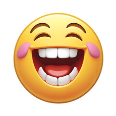 Fototapeta premium Laughing Emoji PNG - Wide Open Mouth & Joyful Expression Icon