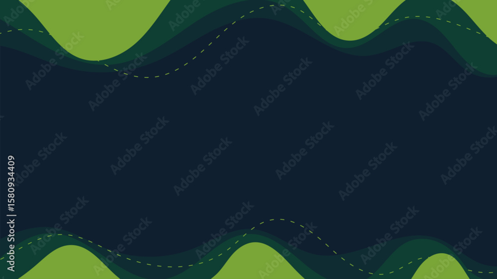 Poster abstract green wave background design with flowing lines and modern style