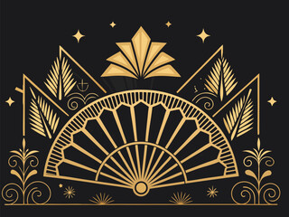 This vintage circus poster design features a star pattern backdrop with sun rays and a grunge texture, perfect for a party banner illustration or Christmas card decoration