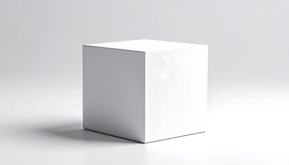 White cube on a plain background