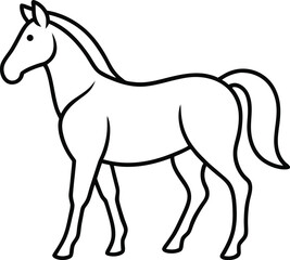 horse outline vector illustration on white background