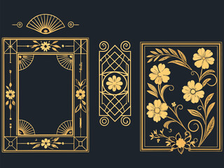 Vintage gold frame with ornate floral pattern and elegant Victorian design