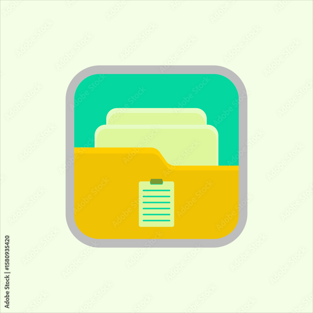 Fototapete paste folder icon. icon related to design elements. suitable for web site, app, user interfaces,elem