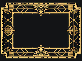 Elegant golden antique ornate photo frame with a vintage wood texture border design