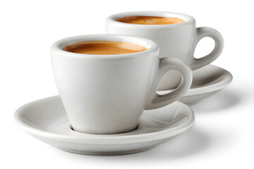 Obraz premium White background featuring standalone espresso cups