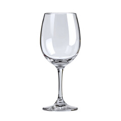Empty wine glass with transparent reflection, isolated on transparent background