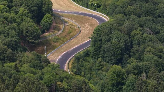 Race cars on the nordschleife Nurburgring, Germany. race track. Motorsports.