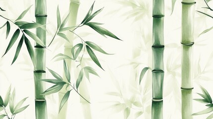 Delicate bamboo pattern on a light background