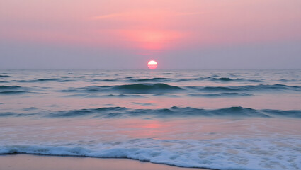 Ocean Calm – Gentle waves and a pink sunset