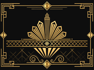 Golden ornate vintage design frame with floral pattern decoration for elegant invitation card