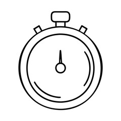 Outline stopwatch on with circular dial button detail timer time