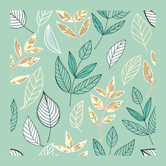 Seamless floral pattern with leaves, a vintage vector illustration for nature-inspired textile design