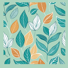 Seamless floral pattern with leaves, a vintage vector illustration for nature-inspired textile design