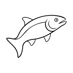 A fish with fins eye on a outline drawing