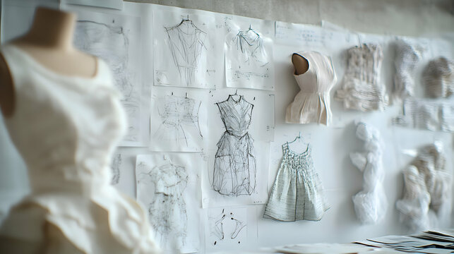 Fashion design sketches and dress forms - Powered by Adobe