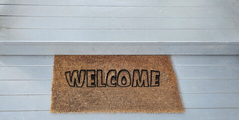 Natural material doormat with black 