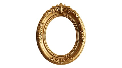  Vintage gold oval frame with decorative ornate design