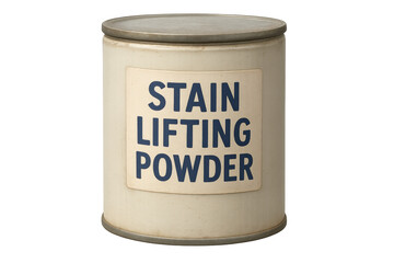 Vintage stain lifting powder can isolated on transparent background