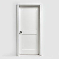 A white door with a handle on the door